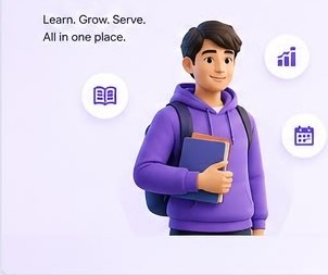Student holding a book with a backpack